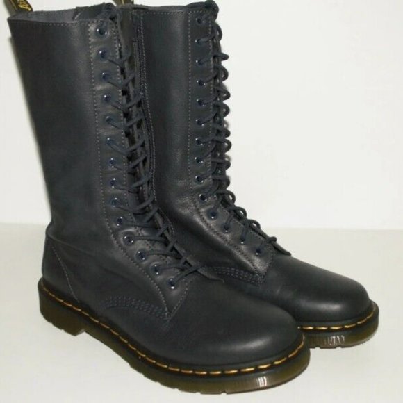 Dr Doc Martens Boots Blue Mid-Calf Zip Ladies US 11 UK 9 EU 43 Used Condition A+ - Picture 3 of 11